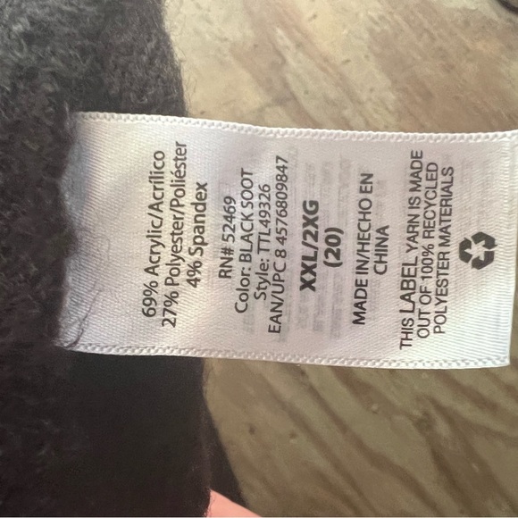 Time and Tru Longline Open Front Cardigan – XXL (20) – Soft Black Knit - Picture 4 of 6